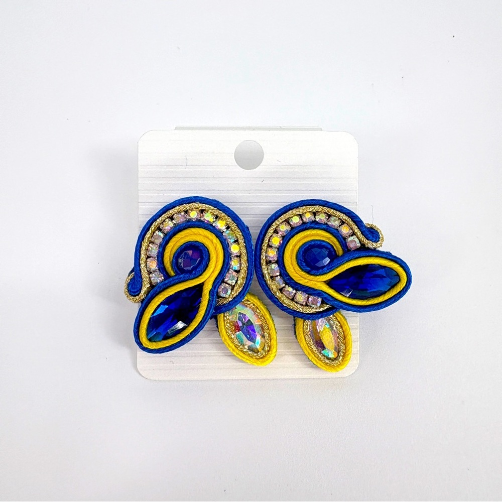 Beautiful Handmade Soutache Weaving Drop‎ Earrings